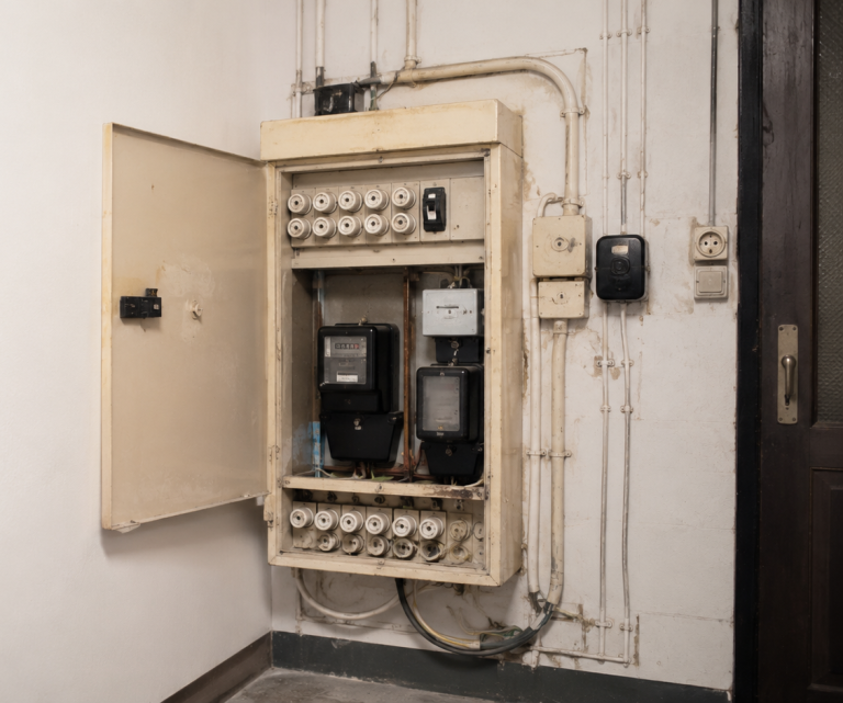 Alte Elektroinstallation im Bestandsgebäude